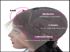 4 * 4 inch 13 * 4 inch Zwitserse kant net haar pruik