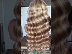 Piano 27/613 kleur lichaam golf maagdelijk menselijk haar voorkant kant pruik