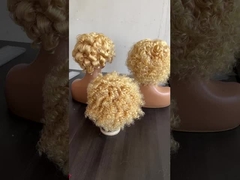 Fabriek 10 inch 613 blonde kleur verschillende golf korte 100% maagdelijk menselijk haar voor kant pruik