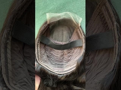 100% maagdelijk menselijk haar, lijmloze voorste kant pruik met riemen