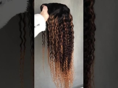 Peruk Vrouw Lange krullende golf 1b/4/27 gekleurd menselijk haar U-vormige pruik