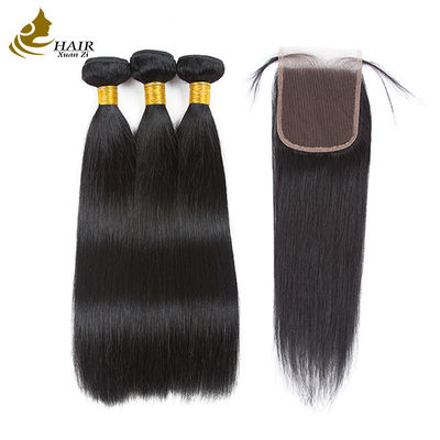 kwaliteit  Unprocessed Brazilian Remy Human Hair Extensions Virgin Human Hair Bundles With Closure fabriek