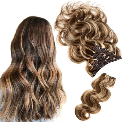 kwaliteit  Malaysian Weave Seamless Clip In Hair Extensions Smooth And Soft fabriek