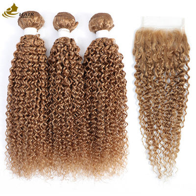 kwaliteit  27 Colored Weft Ombre Human Hair Extensions Curly Virgin 100g/Bundle fabriek
