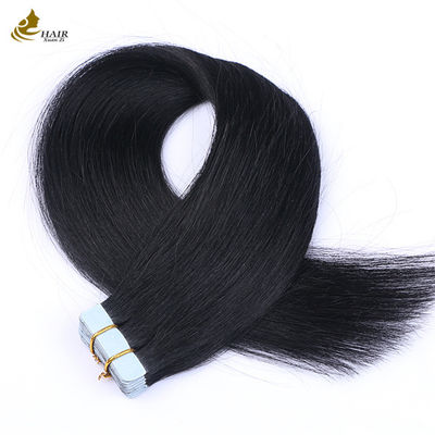 Cuticule Aligned 16 inch Tape In Hair Extensions Virgin Remy Wigs Zwart