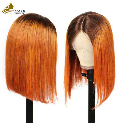 Gepersonaliseerde kleur Bob pruik Mensen Braziliaanse haar pruiken Spets Voorste pruik