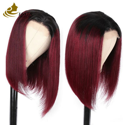 Gepersonaliseerde kleur Bob pruik Mensen Braziliaanse haar pruiken Spets Voorste pruik