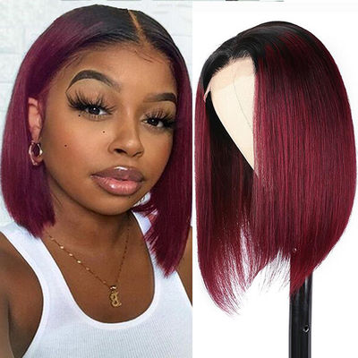 Gepersonaliseerde kleur Bob pruik Mensen Braziliaanse haar pruiken Spets Voorste pruik