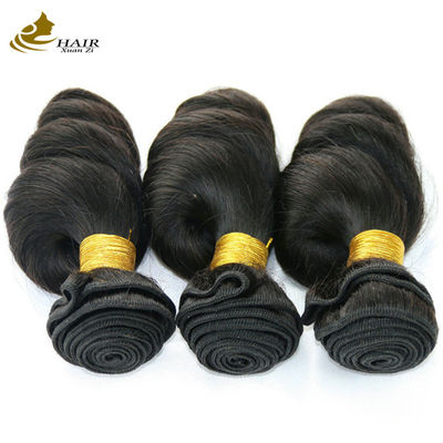 Natuurlijke zwarte Cambodjaanse maagdelijke 16 inch Braziliaanse haar losse golf OEM