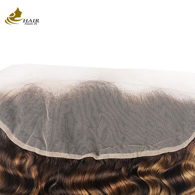 Piano 4/27 Deep Wave Lace Frontale sluiting Braziliaans haar Transparante 13X4 sluiting