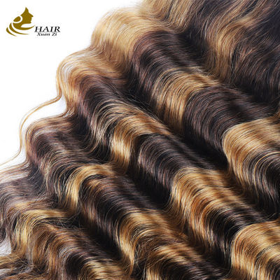 Piano 4/27 Deep Wave Lace Frontale sluiting Braziliaans haar Transparante 13X4 sluiting
