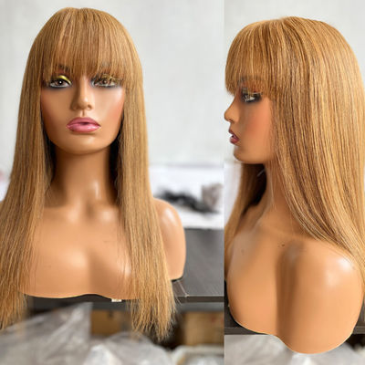 Gepersonaliseerd 16 inch 10# Kleur Recht 2*6 Voorkant Mensenhaar kant Wig Met Fringe