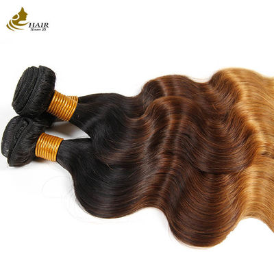 Ombre Body Wave Braziliaans maagdelijk haar Weave menselijk haar bundels met sluiting