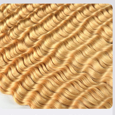 Dubbel getrokken diepgolf menselijk haar bulk voor vlechten 613 kleur blond