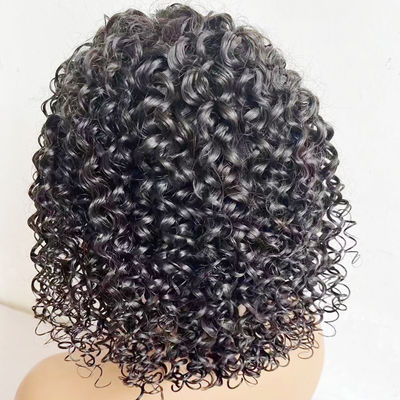 Groothandel 13X6 13X4 HD Braziliaanse krul Transparante kant Mensen voorhoofd haar pruik