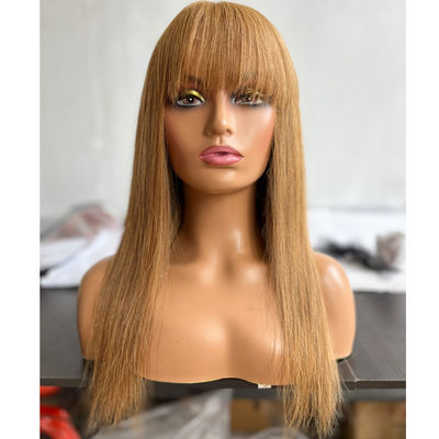 Straight 27# Kleur Mensenhaar Braziliaanse Maagd Frontale pruiken met knoppen