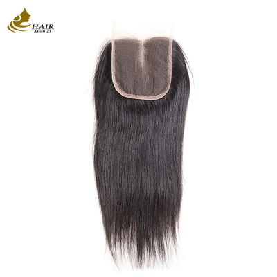 100% menselijk haar 4*4 kant sluiting Natuurlijke kleur Braziliaanse rechte kant sluiting