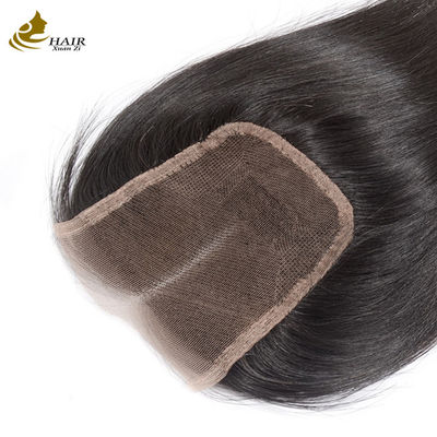 100% menselijk haar 4*4 kant sluiting Natuurlijke kleur Braziliaanse rechte kant sluiting