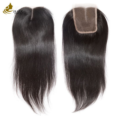 100% menselijk haar 4*4 kant sluiting Natuurlijke kleur Braziliaanse rechte kant sluiting