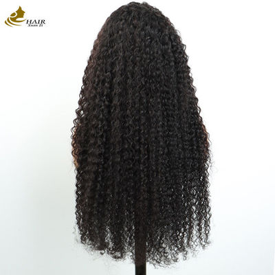 Groothandel Transparent 13X4 kant Front Kinky Curl Braziliaanse Virgin Human Hair Wig