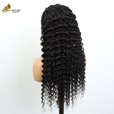 Groothandel Transparent 13X4 kant Front Kinky Curl Braziliaanse Virgin Human Hair Wig