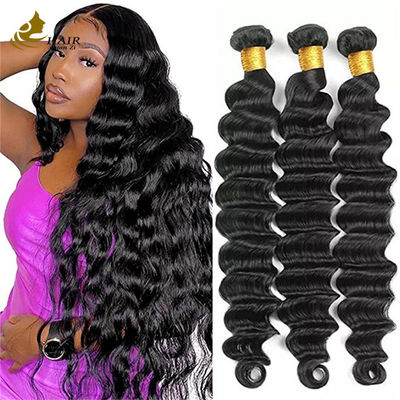 Tangle Free Gradient Deep Wave Virgin Human Hair Bundles Extensies