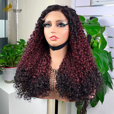 Gemakkelijk te dragen Comfortabel kleefvrij 5*5 Pixie krullend menselijk haar T gekleurd