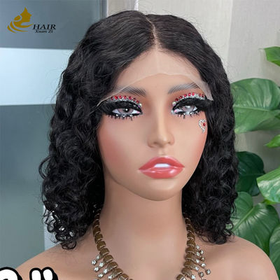 12 inch lijmloos 5 * 5 Front kant Mensen haar pruik Water Wave lijmloos zijde top full kant pruik