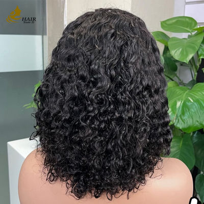 12 inch lijmloos 5 * 5 Front kant Mensen haar pruik Water Wave lijmloos zijde top full kant pruik