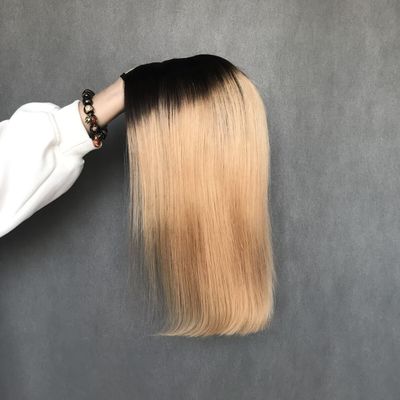U-deel pruik T1b/27 Kleur Beginner Vriendelijk Rechte Kleefloze Beschermende Stijl Mensenhaar pruik 150% Dichtheid