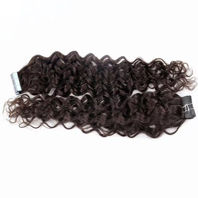20 inch natuurlijke zwarte watergolf tape in menselijk haar extensies