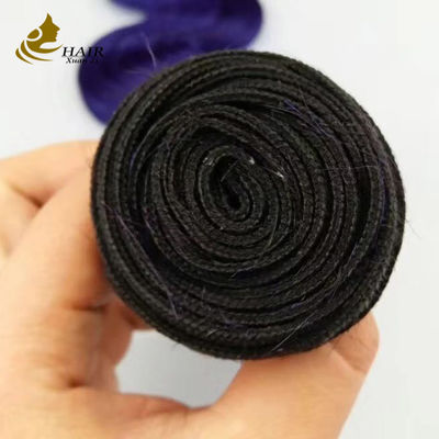 Paarse golvende schaduw menselijk haar verlengstukken 26 inch Kinky krullend