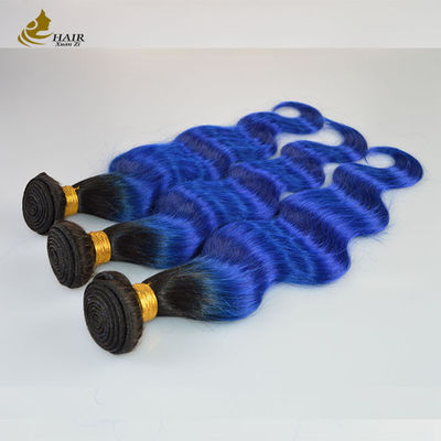 1B Blauw Ombre Mensenhaar Extensies Lichaam Wave Maagd Wavy