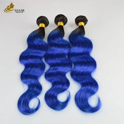 1B Blauw Ombre Mensenhaar Extensies Lichaam Wave Maagd Wavy