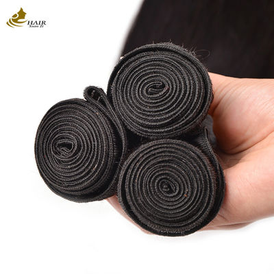 Onverwerkte 3 bundels maagdelijk haar Mensenbundels Natuurlijke kleur met afsluiting