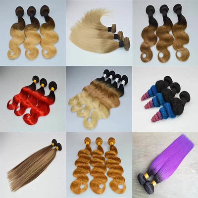 Indiase Remy Ombre Mensenhaar Bundels Extensies Op maat gemaakte kleur