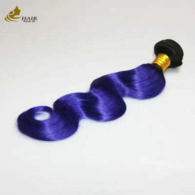 Populaire kleur Remy Mensenhaar Weave Blauwe Kleur Ombre Mensenhaar Extensies