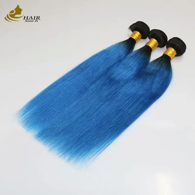 Populaire kleur Remy Mensenhaar Weave Blauwe Kleur Ombre Mensenhaar Extensies
