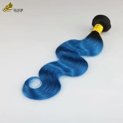 Populaire kleur Remy Mensenhaar Weave Blauwe Kleur Ombre Mensenhaar Extensies