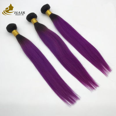 1B Paarse Gekleurde Ombre Human Hair Extensions Bundels Remy Human Hair Weft