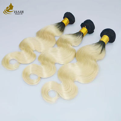 1B Blonde Ombre Human Hair Extensions Remy Weave Wig Bundles met sluiting