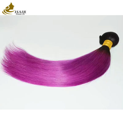 Zacht roze Ombre Weaving Hair Extensions Rechte bundels