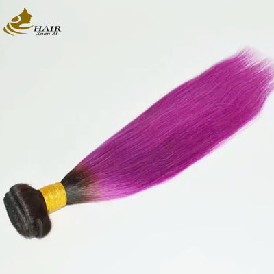 Zacht roze Ombre Weaving Hair Extensions Rechte bundels