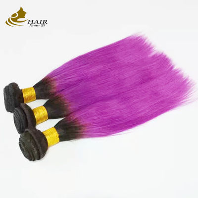 Zacht roze Ombre Weaving Hair Extensions Rechte bundels