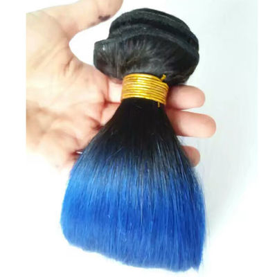 Meisje Raw Brazilian Ombre Mensenhaar Extensions Bundels Blauw 1B
