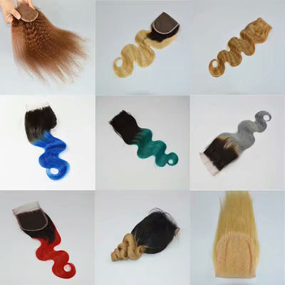 Op maat gemaakte bulk krullend menselijk haar Ombre Extensions Bundels met sluiting