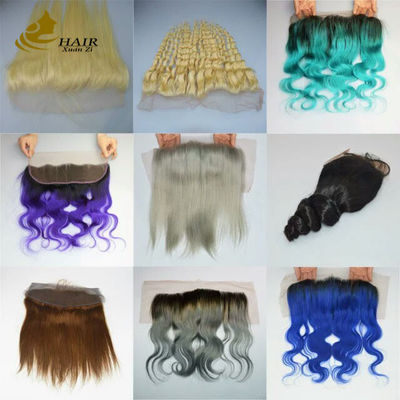 Op maat gemaakte bulk krullend menselijk haar Ombre Extensions Bundels met sluiting
