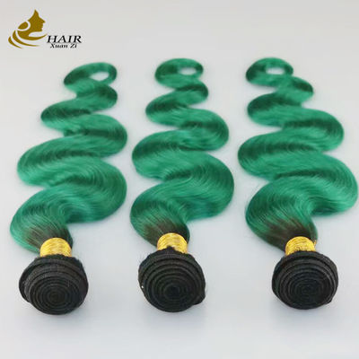 Glanzige groene schaduw Mensenhaarverlengingen 8 inch-30 inch