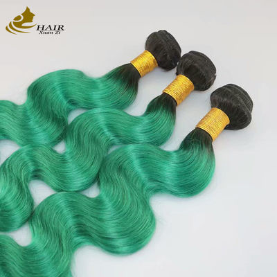 Glanzige groene schaduw Mensenhaarverlengingen 8 inch-30 inch