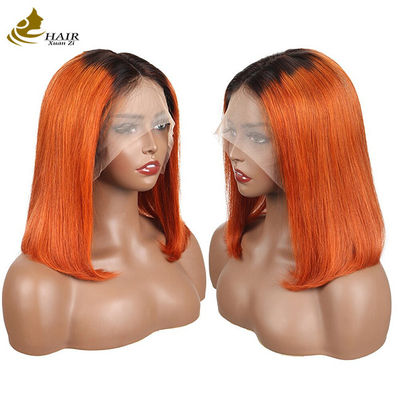 130% Dichtheid 1b/ Oranje Peruk voor menselijk haar Peruk voor menselijk haar Korte Bob Peruken